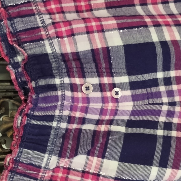 Victoria's Secret PJ Set Size L Flannel Pink Purple Pockets On Top - Picture 6 of 10